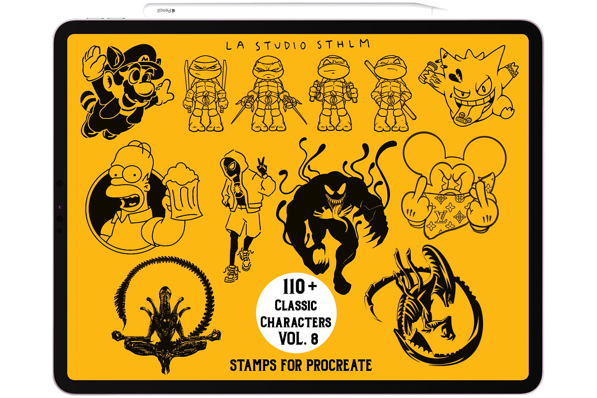 Bundle 1 Classic Character-Stamp Set, a Brush Add-On by LA Studio Sthlm (Photo 9 of 17)