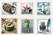 Nautical Vintage Stamp Clipart, an Illustration by CreationArt (Thumbnail 5 of 5)
