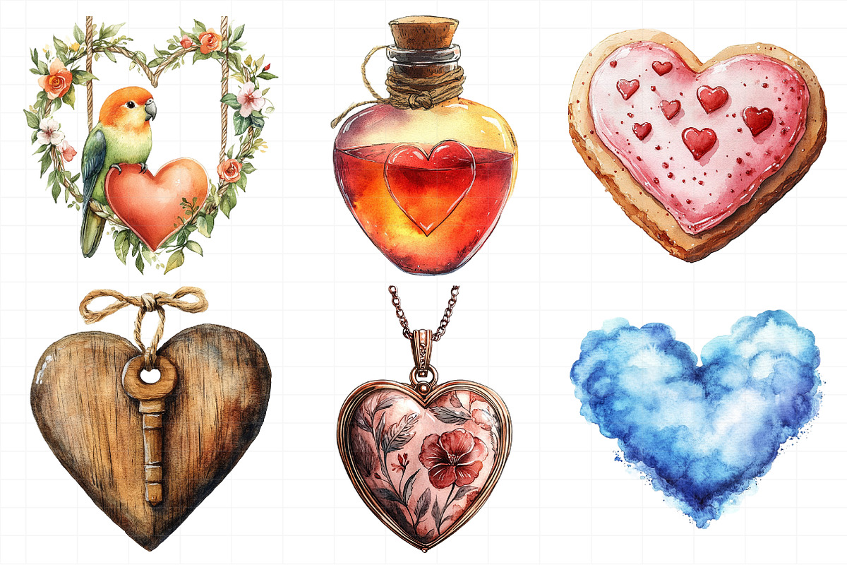 Boho Valentine’s Day Clipart, an Illustration by Daily.Designs (Photo 7 of 8)