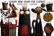 Luxury New Years Eve Clipart, an Illustration by Libby Wishes (Thumbnail 1 of 7)