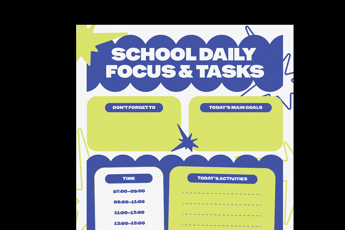 School Weekly Planner Template, a Flyer Template by Neermana (Photo 3 of 4)