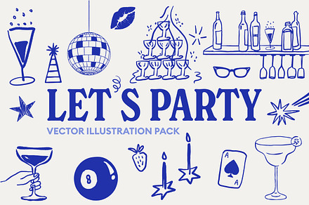 Let's Party Illustration Pack, a Food Illustration by Em&M Studio