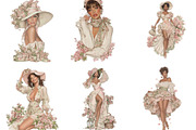 Whimsical Spring Woman Clipart, an Illustration by Designking (Thumbnail 3 of 5)