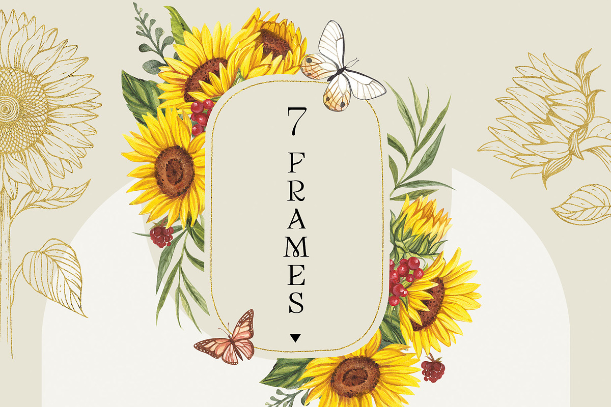 Sunflowers PNG, EPS, AI, SVG, a Graphic by Elena_Sedova (Photo 6 of 9)