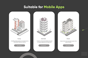 Isometric City Building Illustration