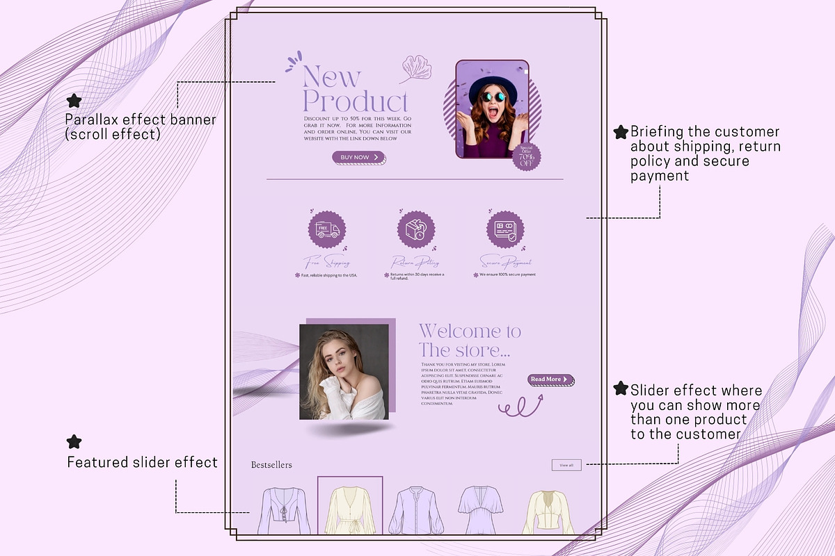 Pastel Lilac Gradient Shopify Theme, a Templates & Theme by DaisyStudio (Photo 6 of 10)
