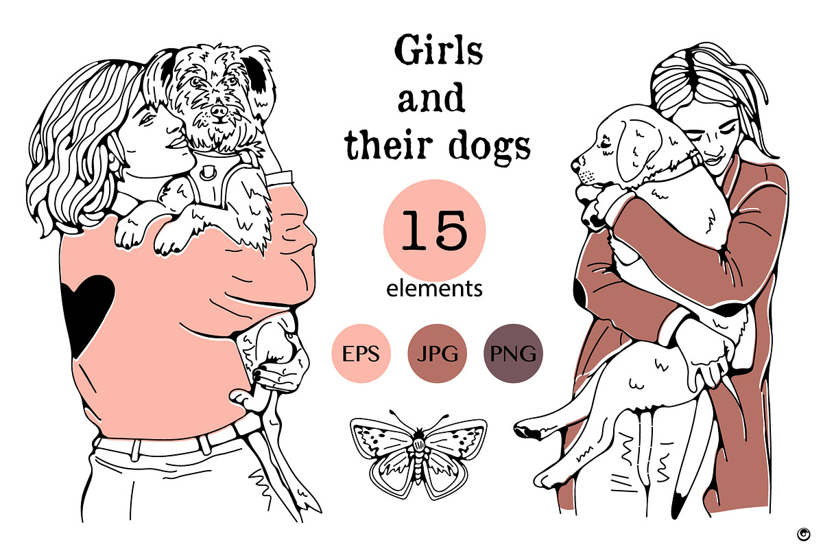 Girls and their dogs, a Person Illustration by Olillia (Photo 2 of 5)