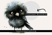 Fluffy Crow PNG Clipart Set, an Animal Illustration by Geniecreativestudio (Thumbnail 2 of 9)