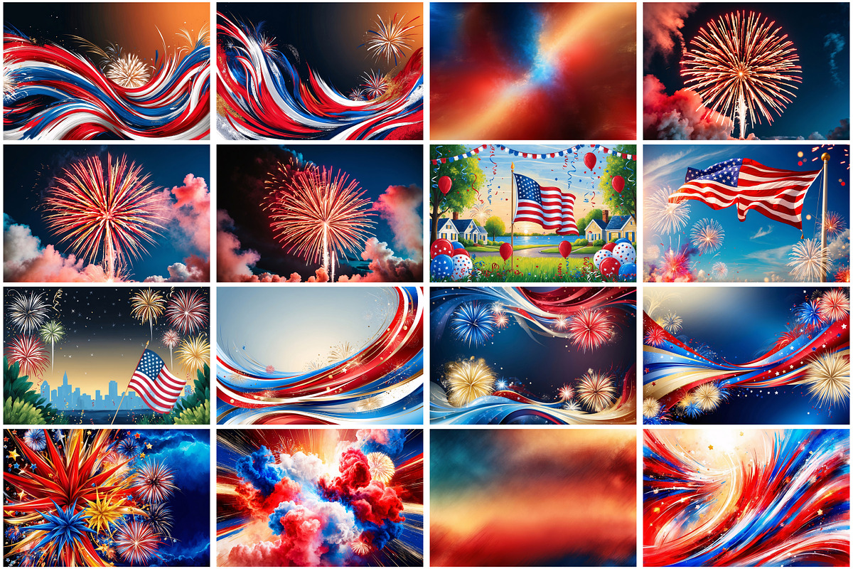 4th of july Digital Paper, a Texture Graphic by Forhadx5 (Photo 3 of 8)