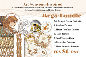 ART NOUVEAU VECTOR MEGA BUNDLE