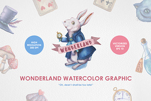 Wonderland Watercolor Graphic Set