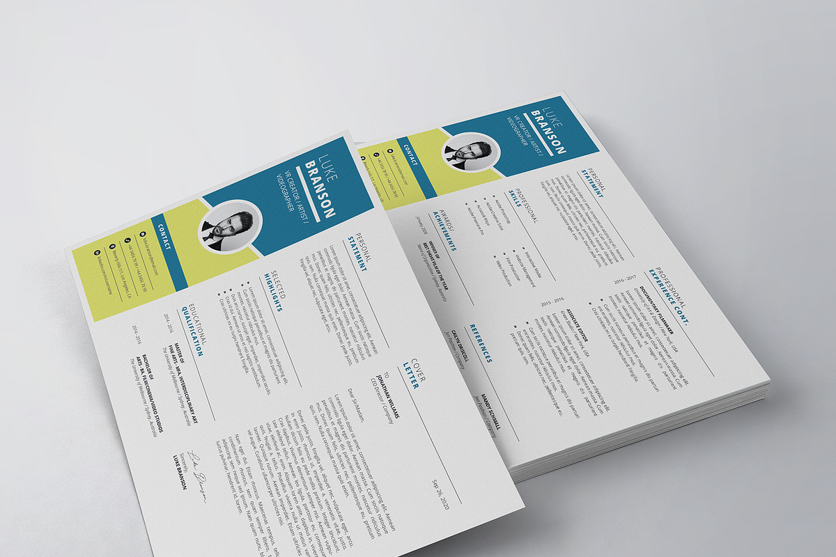 Landscape Resume/CV Template, a Resume Template by HueNestify
