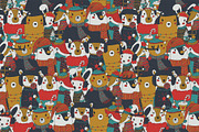 Vector Cute Woodland Animals Pattern, a Pattern Graphic by Chloe's Illustrations (Thumbnail 1 of 5)
