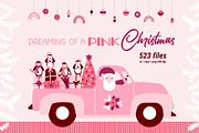 Pink Christmas Clipart & Patterns, a Decorative Illustration by AvaAva (Thumbnail 1 of 25)