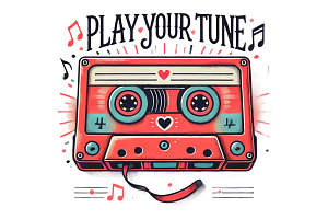 Retro Cassette tape Graphics, a Graphic by Sofia's Fashion