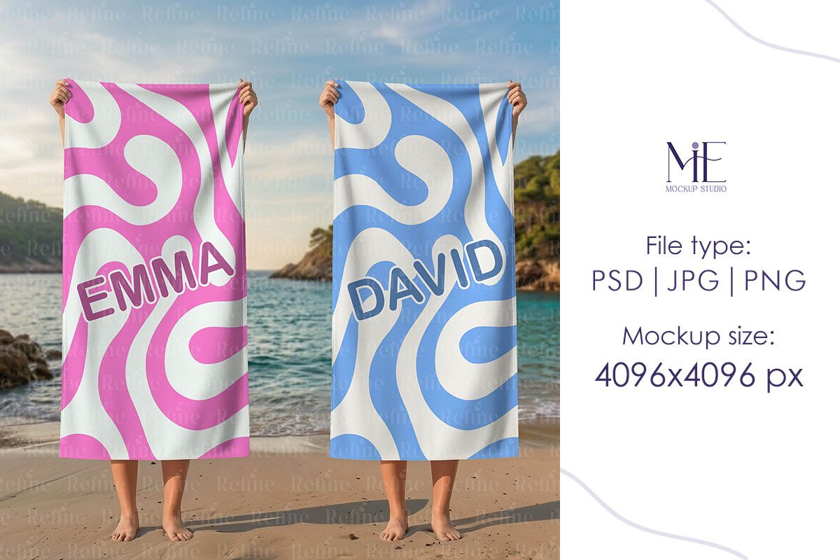 Beach Towel Mockup, a Mockup by Mie Mockup Studio (Photo 5 of 8)
