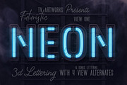 Futuristic Neon 3D Lettering, a Graphic by TVartworks (Thumbnail 1 of 20)