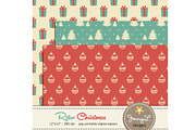 Retro Christmas Digital Papers, a Pattern Graphic by JennyL Designs (Thumbnail 2 of 3)
