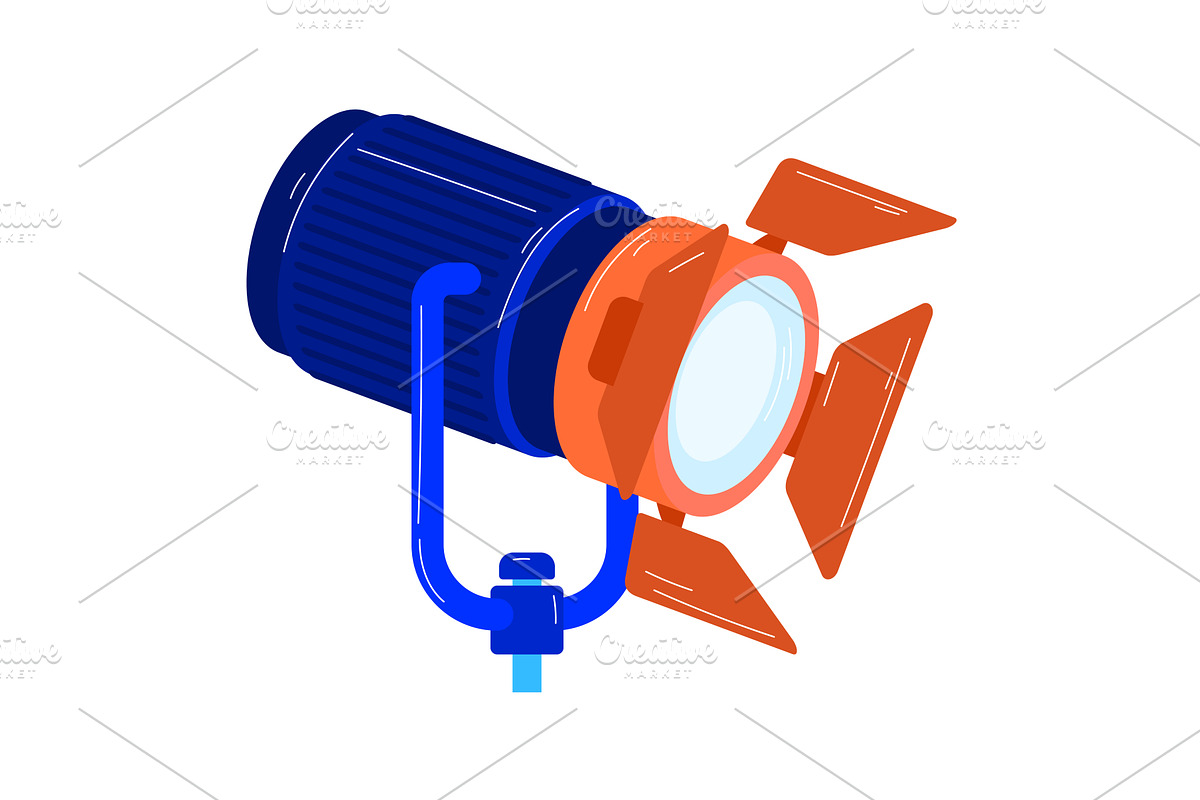 Blue and orange studio stage, a Technology Illustration by seahorsevector