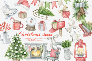 Watercolor Christmas clipart