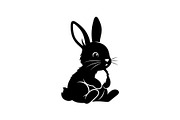 Cute Rabbit Silhouette Vector Bundle, an Illustration by yasushie (Thumbnail 33 of 51)