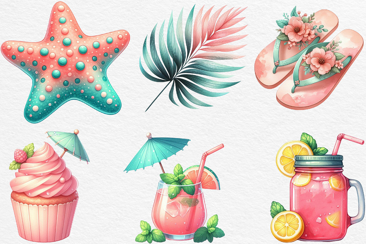Watercolor Blush & Mint Summer, an Illustration by Black Bird Studio (Photo 5 of 6)