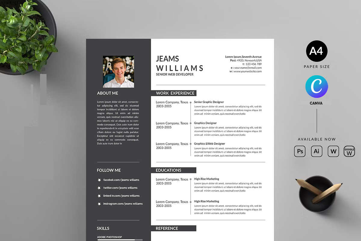 Clean Resume CV, a Resume Template by Blackcloud_Creations (Photo 2 of 6)