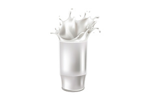 Realistic milk splash in a glass, a Food Illustration by the8monkey