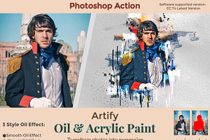 Artify Oil & Acrylic Paint Ps Action, an Action Add-On by Studio Retouch