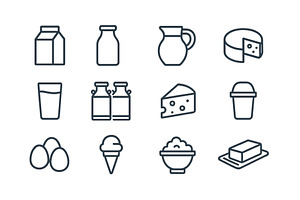 Dairy products displayed with clear, a Food Illustration by ZinetroN