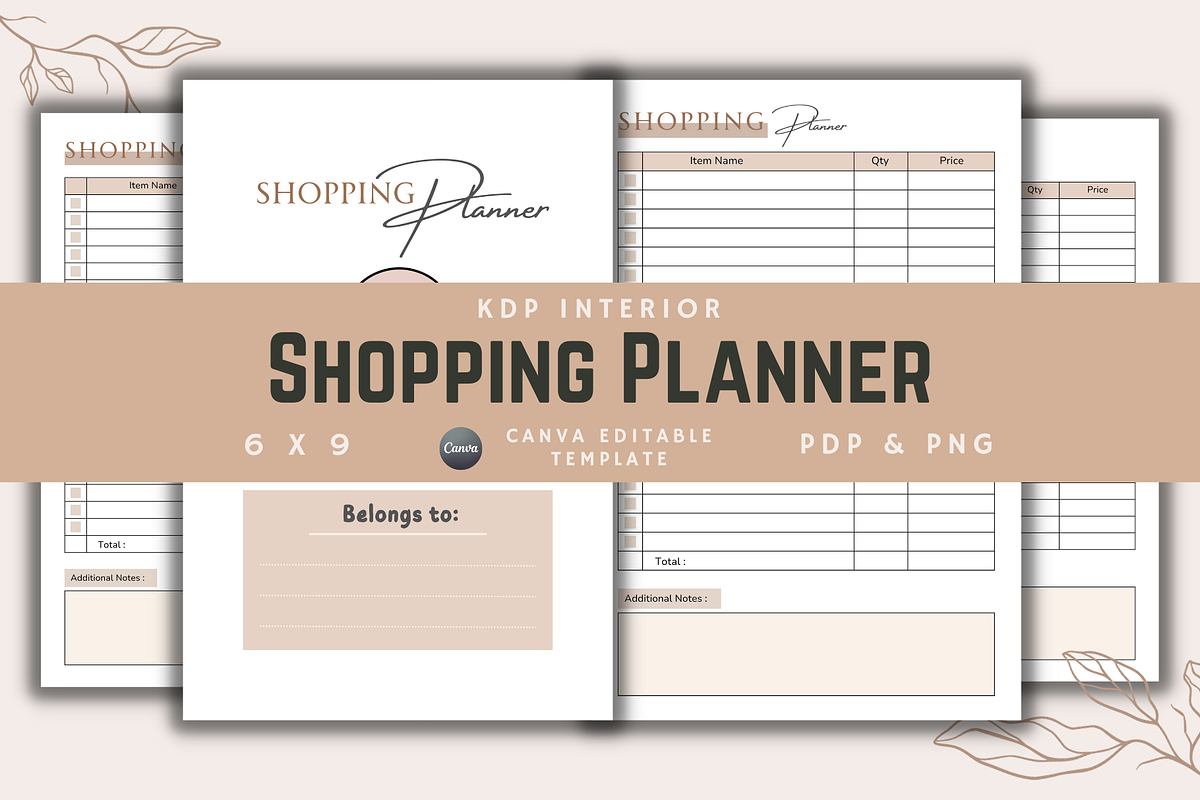 Shopping Planner, a Templates & Theme by KDPISH (Photo 1 of 4)