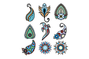 Colorful paisley and floral mandala, an Object Illustration by pikepicture