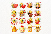Valentine Bee Clipart Set, a Seasonal Illustration by Nicolle's Colorful Art (Thumbnail 3 of 5)