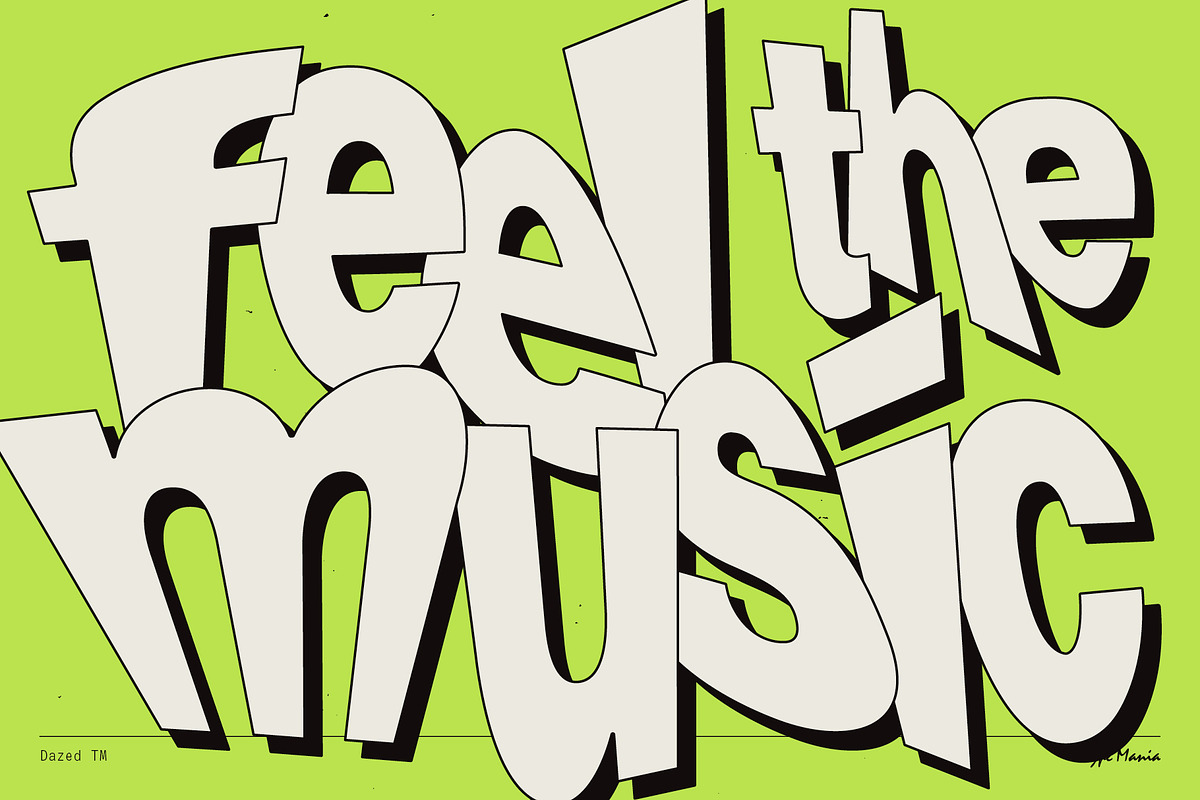 Dazed TM – Warped Font, a Sans Serif Font by Type Mania (Photo 4 of 12)