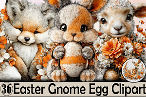 Watercolor Easter Animals Clipart Bu, an Illustration by SVGArt