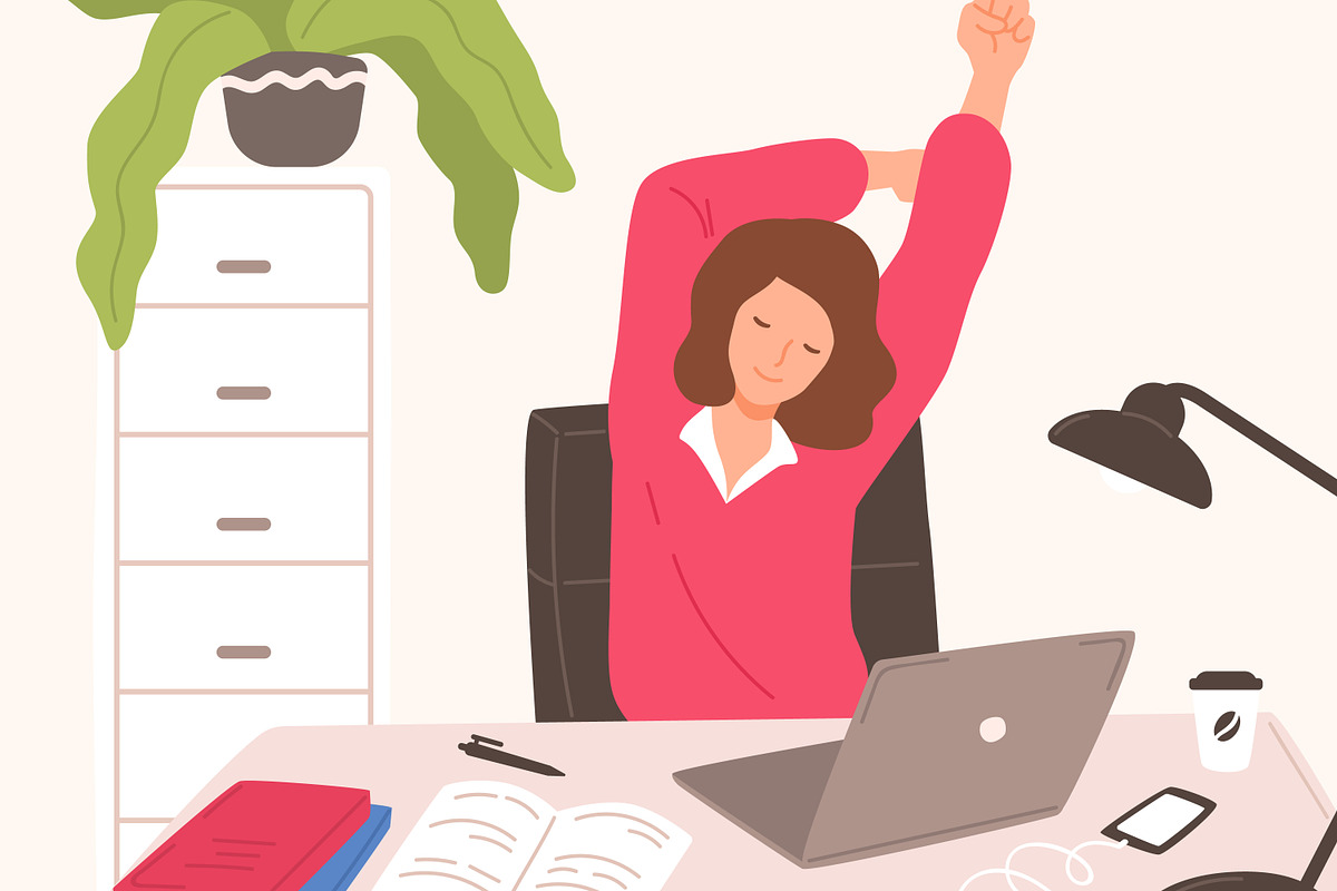 Office worker stretches, a Work Illustration by Good Studio (Photo 3 of 3)