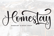 Homestay | Script Font, a Handwritten Font by Scratchones (Thumbnail 1 of 9)