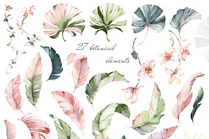 Exotic, Watercolor Tropical Patterns