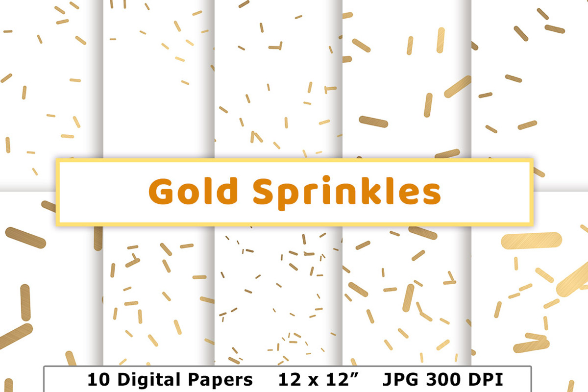Gold Sprinkles Digital Paper- Opaque, a Pattern Graphic by The Digital Download Shop (Photo 1 of 5)