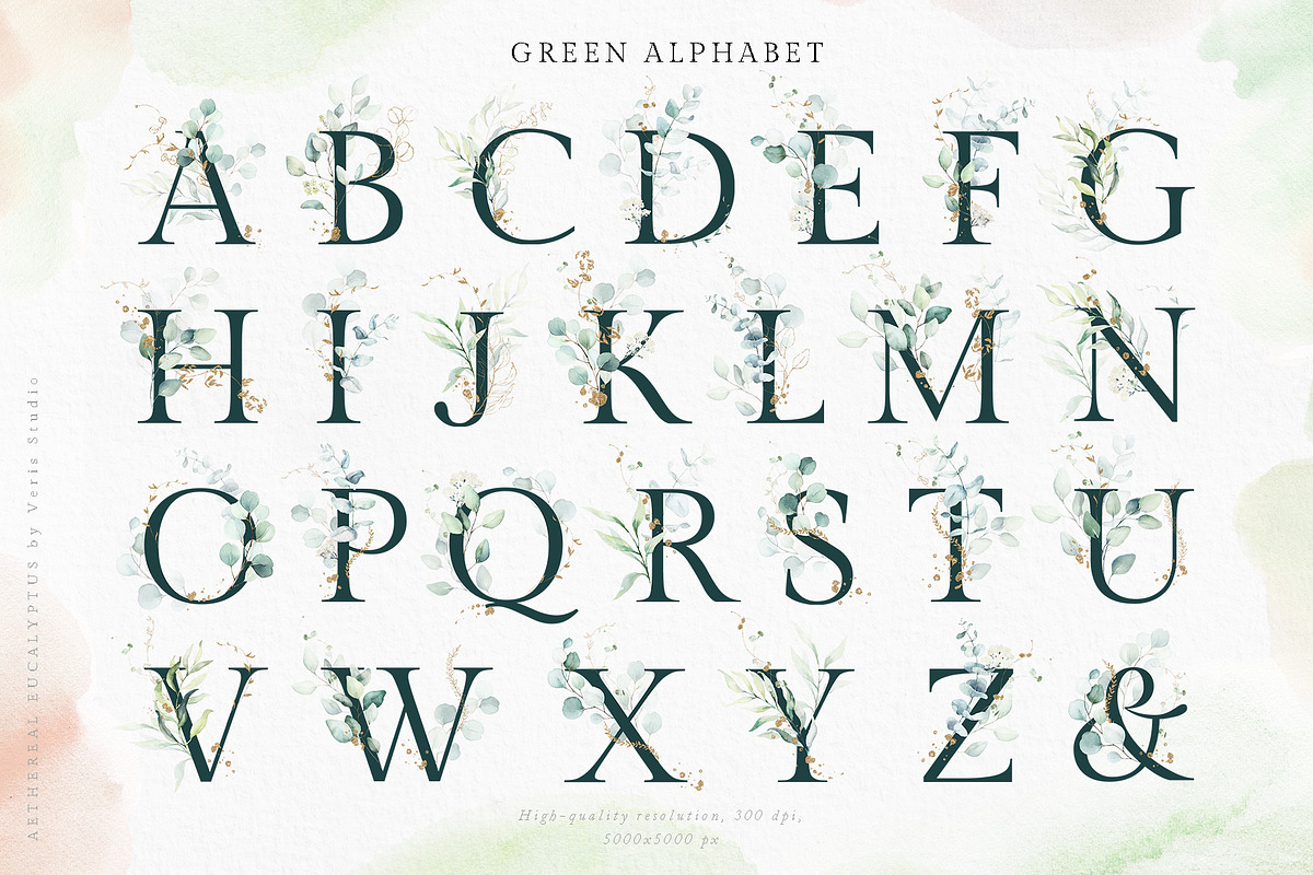 Watercolor Eucalyptus Green Floral, a Decorative Illustration by Veris Studio (Photo 12 of 25)