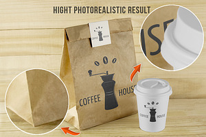 Paper Bag And Coffee Cup Mockup