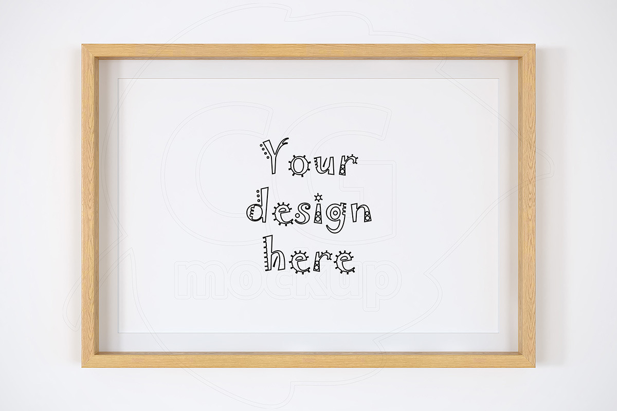 Wood matted frame 8x12 inch mockup, a Print Template by CGmockup (Photo 2 of 2)
