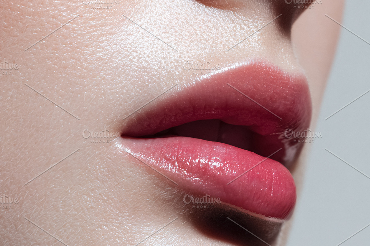 Woman's glossy pink lips and healthy skin showing beauty, makeup, a Beauty & Fashion Photo by Studio ANNA (Photo 2 of 2)