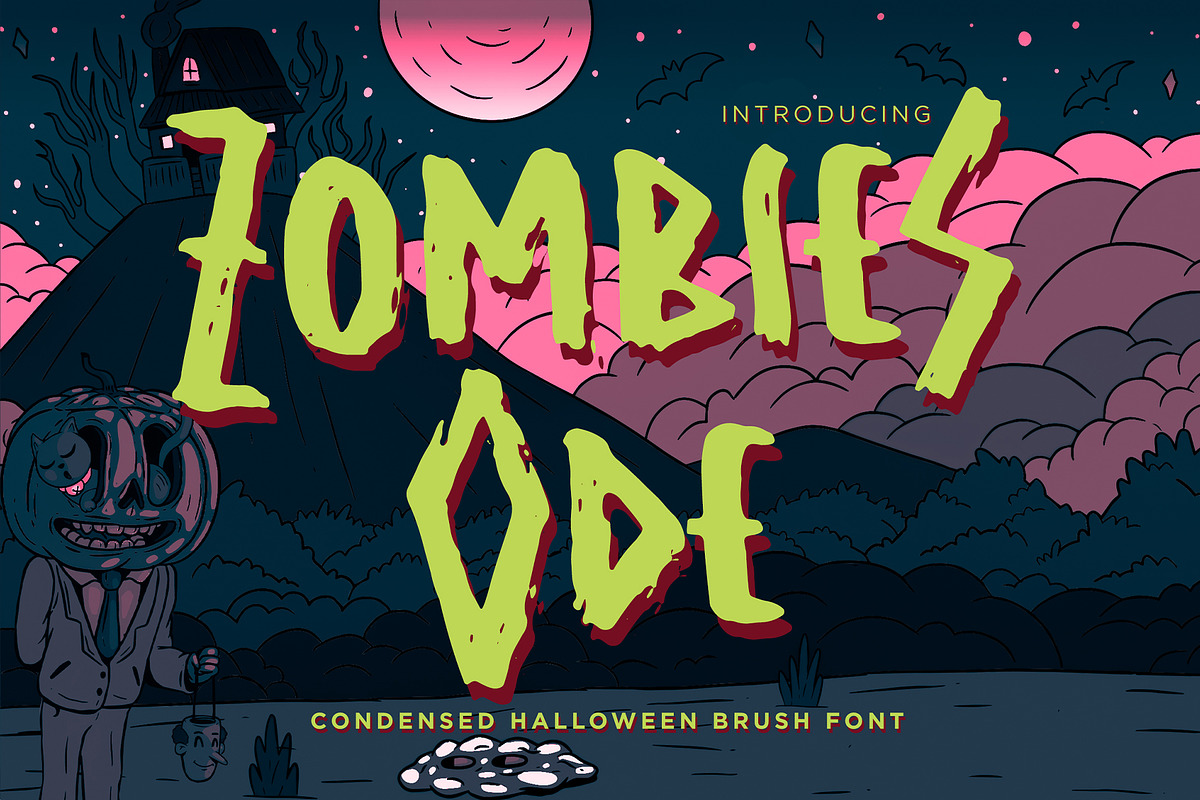 Zombies Ode – Halloween Brush Font, a Handwritten Font by Dm Studio (Photo 1 of 10)
