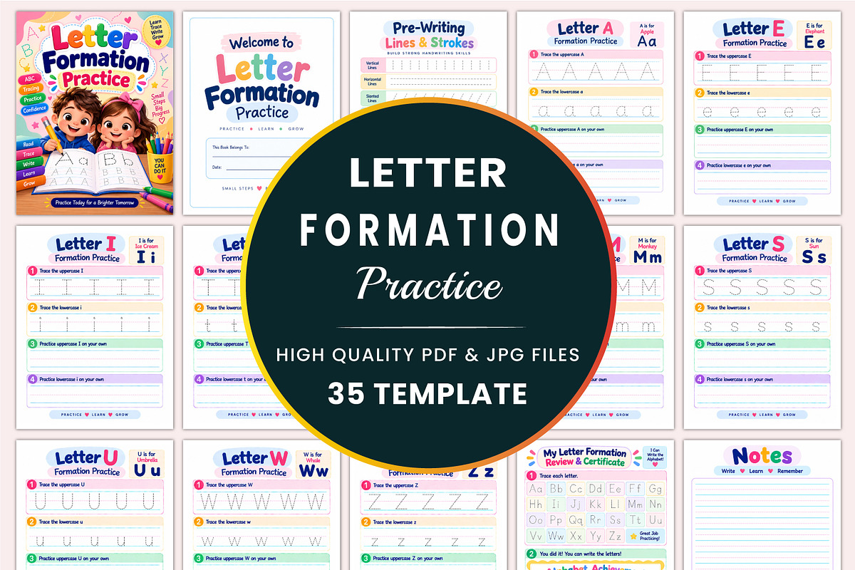 Letter Formation Practice, a Stationery Template by Shumaya (Photo 1 of 5)