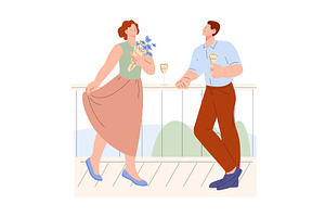 Couple on dating. Outdoor meeting, a Person Illustration by Valerie Bodnar