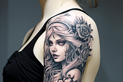 Gothic Girls tattoo flash bundle, a Brush Add-On by ProcreateInk (Thumbnail 5 of 11)