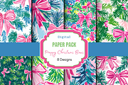 Preppy Coquette Christmas Bow Print, a Pattern Graphic by Paper & Pattern Studio (Thumbnail 1 of 9)