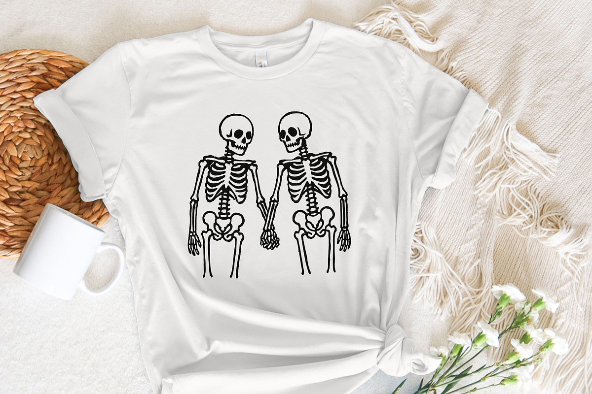 Skeleton Couple Holding Hands PNG, an Illustration by SharpMarketplace (Photo 7 of 9)