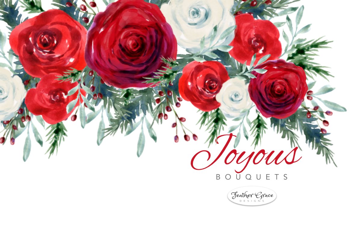 Red Watercolor Flowers & Wreaths, an Illustration by Feather Grace Designs (Photo 11 of 15)